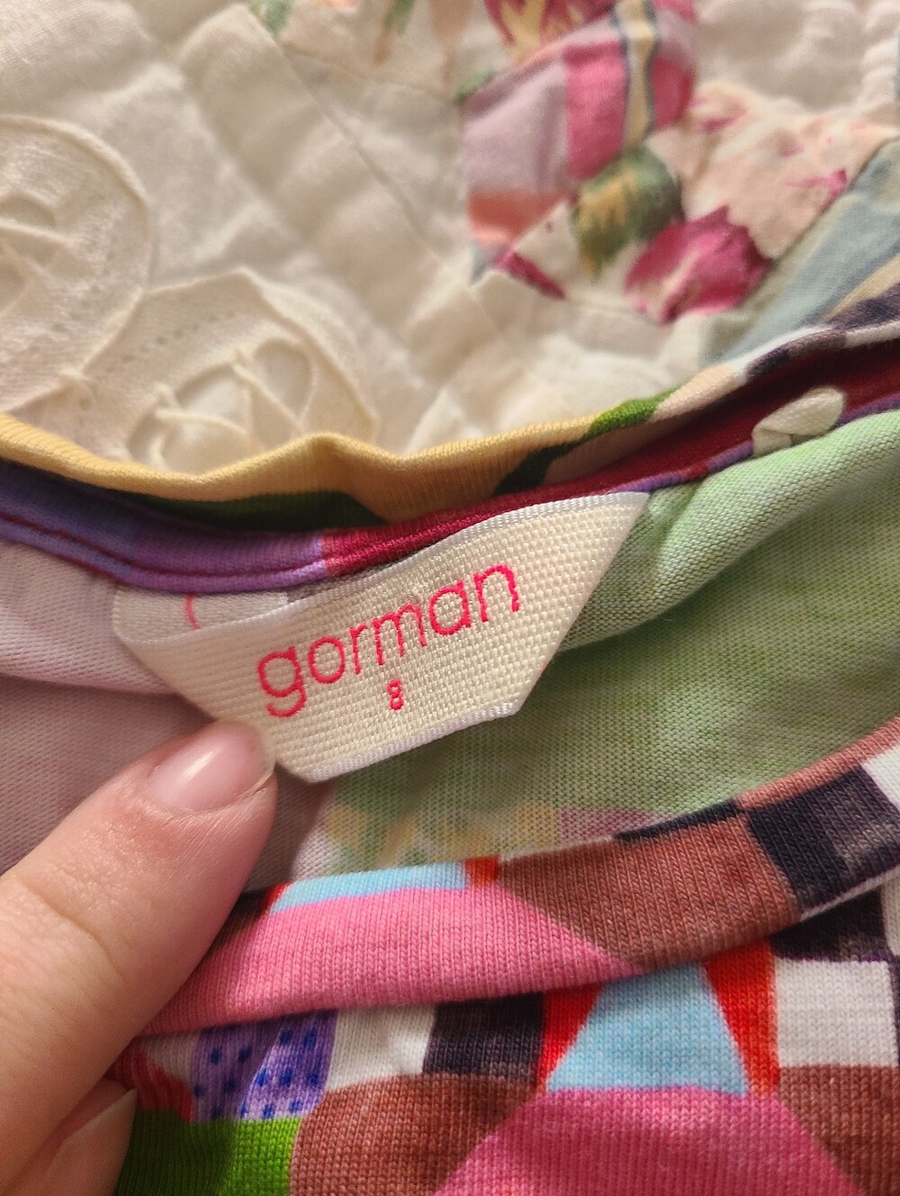 Gorman Heirloom Quilted Print Oversized Tee Rare Find! - Picture 4 of 6